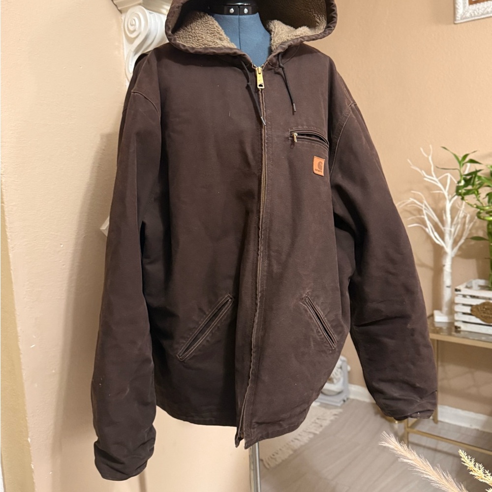 Carhartt Men's Dark Brown Hooded Performance Jacket